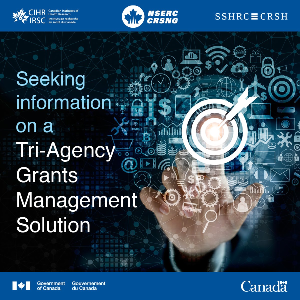 PSPC_SPAC's tweet photo. We’re looking for a seamless solution to help @NSERC_CRSNG , @SSHRC_CRSH and @CIHR_IRSC manage their research grants and awards. Interested suppliers are invited to attend our Industry Day to learn more about this opportunity:
https://t.co/ZC0qSPV2W4
#GoCProcurement https://t.co/qWGAWuYZFA