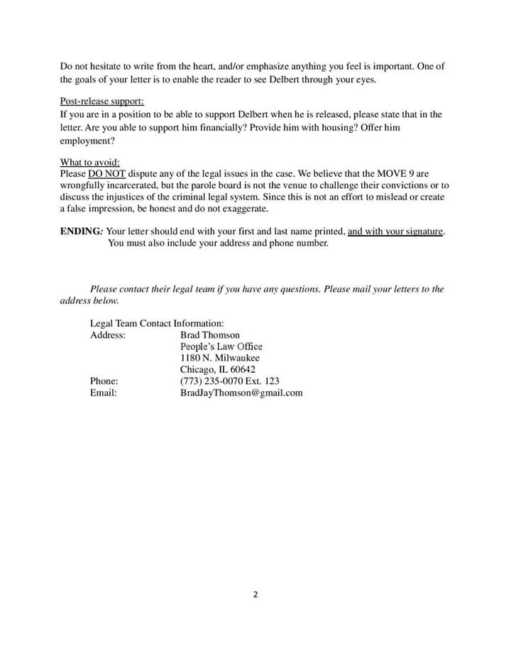 FellowGritty's tweet photo. Guideline to write letters in support of parole for Delbert Africa #FreeTheMove9 #BringDelbertHome https://t.co/rGpPSyAD0A