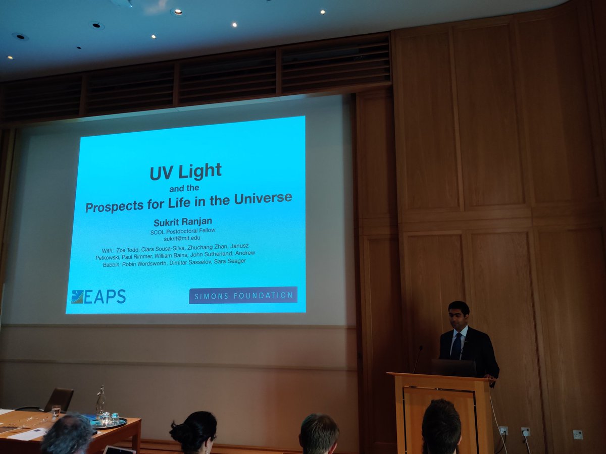 ExoclimesV's tweet photo. We're heading into the last session of #ExoclimesV: Sukrit Ranjan on UV Light and the Prospects for Life in the Universe. https://t.co/tIOVLGX1ZA