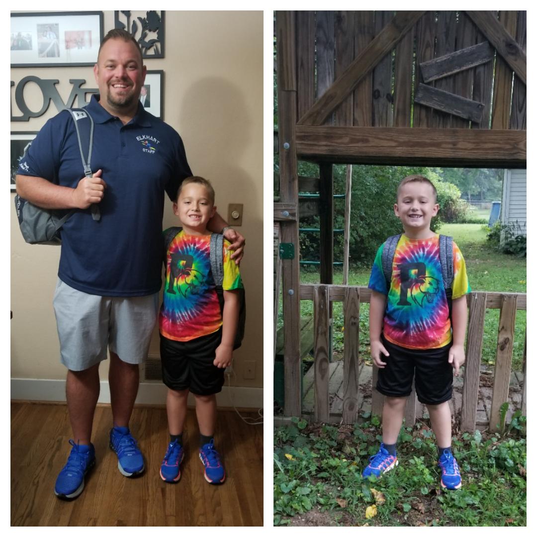 My boys on the first day of school. 12th year for Matt and 3rd grade for Mason.  They have their backpacks, smiles and are ready to go.  Where has the time gone?  I hope you guys have a great 1st day!!! @Erlacher67
#OnceABlazerAlwaysABlazer #PinewoodPanthers