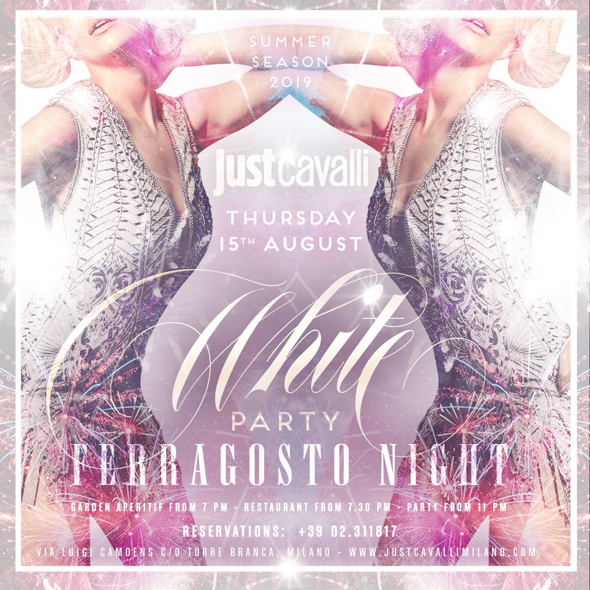 JustMeMilano's tweet photo. 🌟FERRAGOSTO NIGHT🌟 Thursday15th August celebrate with a special White Dinner&Party.
Be sure to make your reservation +3902311817
#justcavallimilano #ferragosto #milano #midsummerparty #openallsummer #whiteparty https://t.co/c09PZ6Mphs