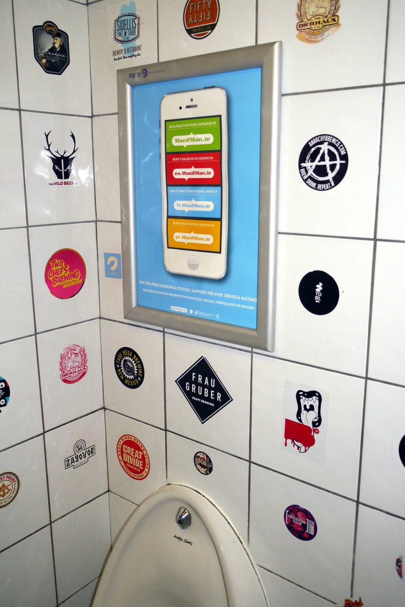 Image_Zoo's tweet photo. #Washroomadvertising perfect media for targeting the #LBGTQ+ consumer with @Man2ManIreland sexual health message, targeting Dublin, Cork, Galway & Limerick @PMLGroup @SparkIRL #creativetargetedmedia #nichetargeting https://t.co/OFMbD3CCTu