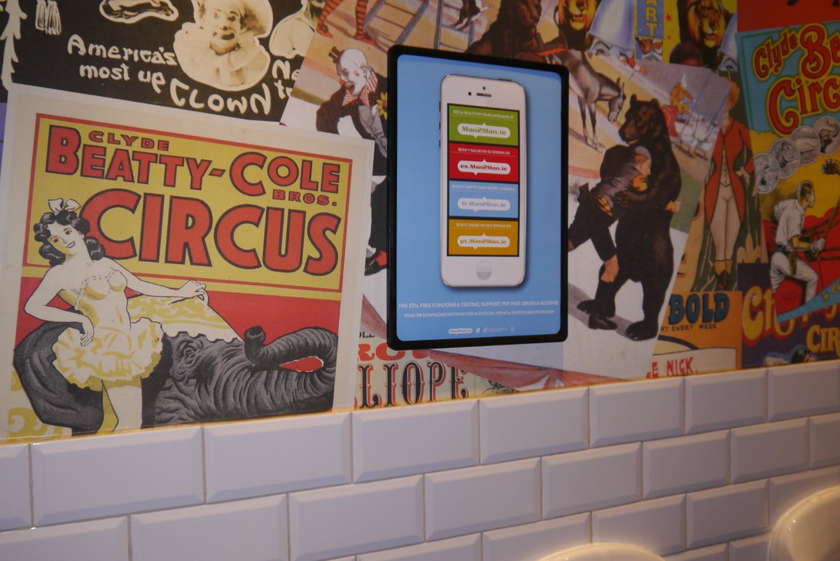 Image_Zoo's tweet photo. #Washroomadvertising perfect media for targeting the #LBGTQ+ consumer with @Man2ManIreland sexual health message, targeting Dublin, Cork, Galway & Limerick @PMLGroup @SparkIRL #creativetargetedmedia #nichetargeting https://t.co/OFMbD3CCTu