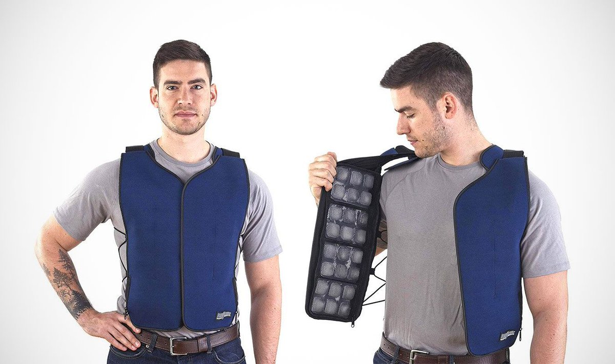 FlexiFreeze: een vest met ijsvakken voor bloedhete dagen. freshgadgets.nl/flexifreeze-ee…
