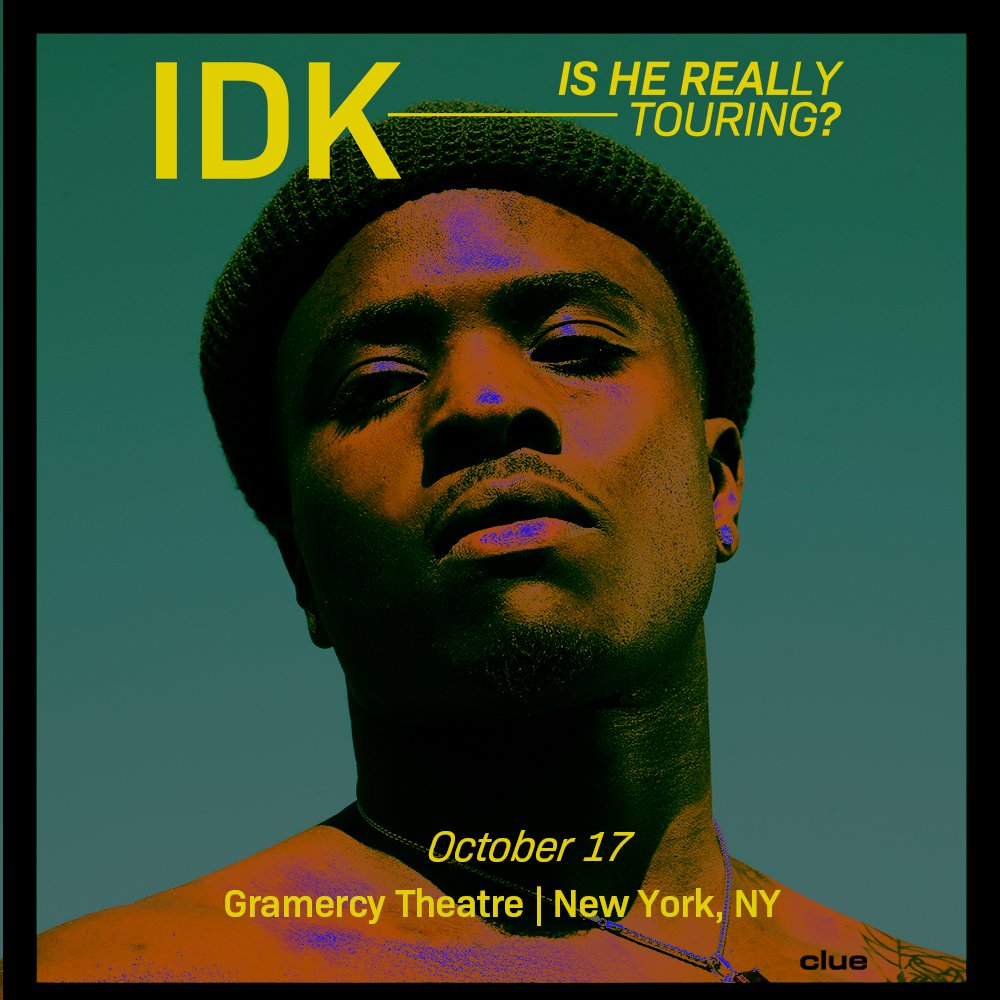 .<a href="/IDK/">IDK</a> is coming to <a href="/GramercyTheatre/">Gramercy Theatre</a> on October 17 🔥 Get your tickets tomorrow at 10am! livemu.sc/33p2FJG