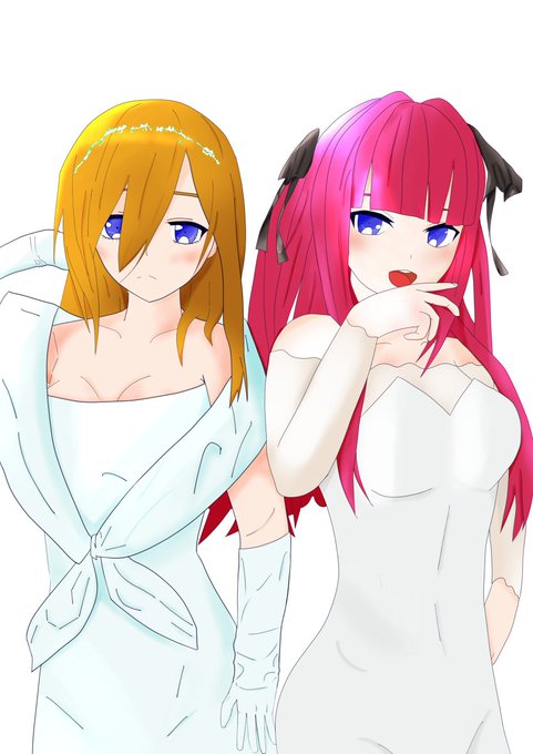 ごんさんがTwitterに投稿した中野二乃(五等分の花嫁)のイラスト。