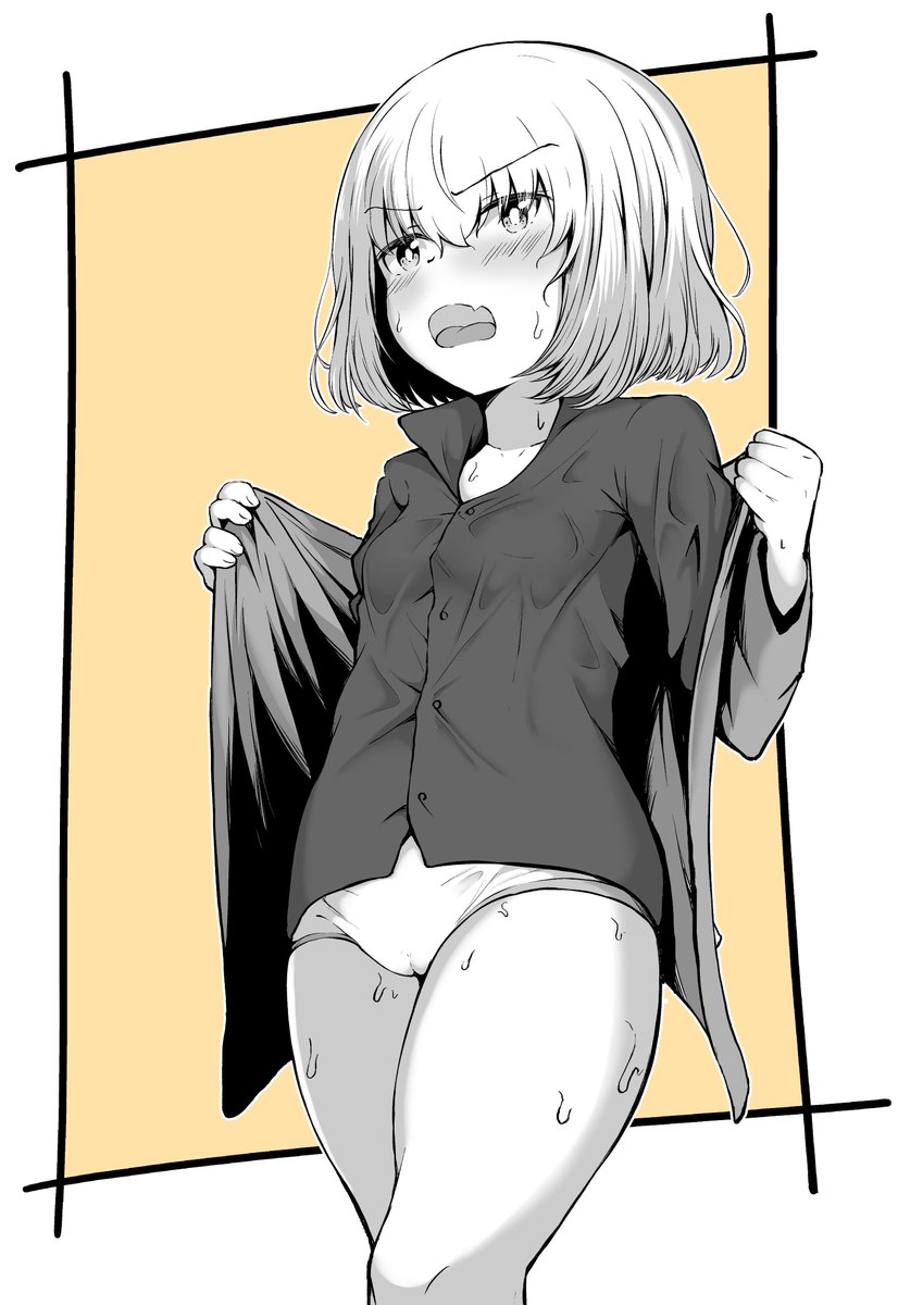 汗でぐちょぐちょになったカチューシャ描きました 