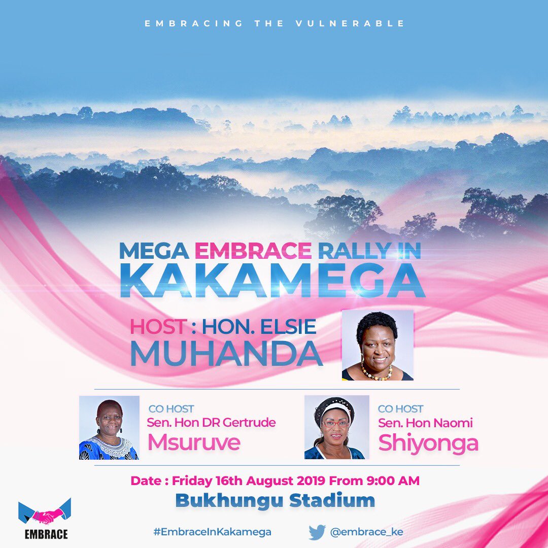 Tomorrow together with colleagues from Team <a href="/embrace_ke/">Embrace_ke</a> we shall be taking our message to Kakamega County at a Mega Rally that will take place starting 9am at Bukhungu Stadium. #EmbraceInKakamega