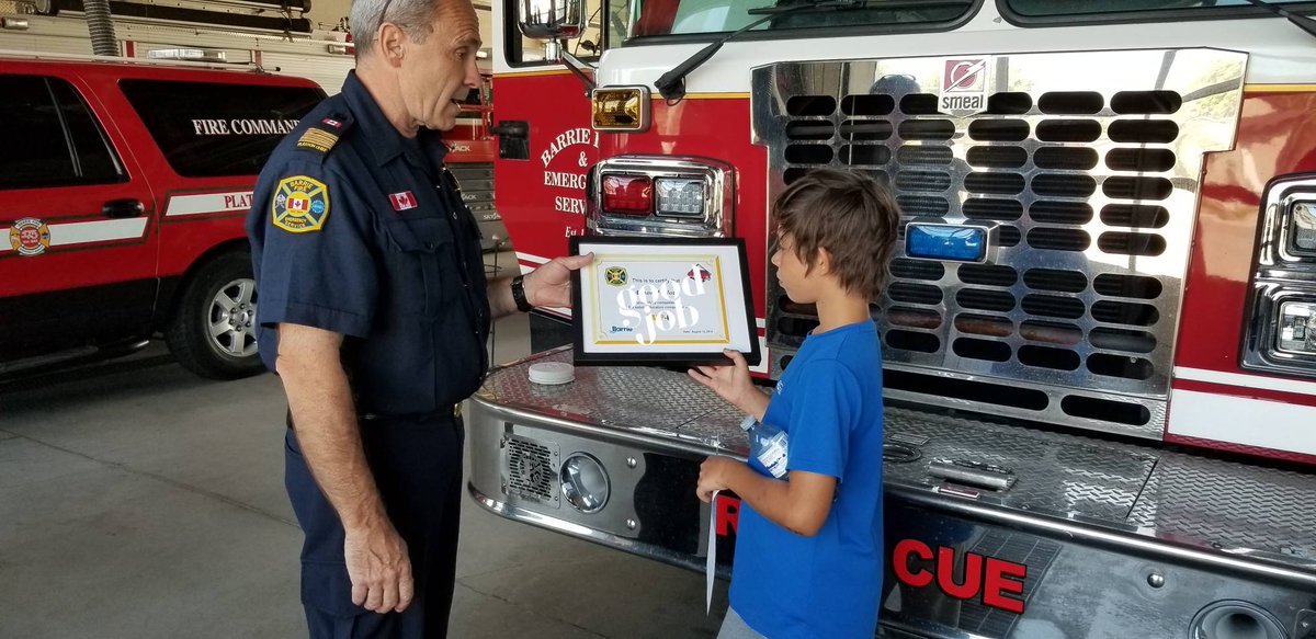 Barrie_Fire's tweet photo. We just had an 11 year old boy graduate from the educational component of #TAPPC. He worked hard and learned quite a bit. If your child is playing with or fascinated by fire, we can help: https://t.co/XGl0lgVQaa https://t.co/KswBdf9dgk
