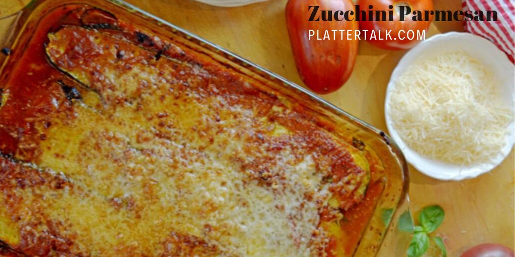 Zucchini Parmesan with Homemade Tomato Sauce is a healthy low-carb dinner that is an unbelievably simple recipe to make. This zucchini casserole will make you wish summer would never end. #recipe #summer #zucchini #lowcarb bit.ly/2Z1x7Gg