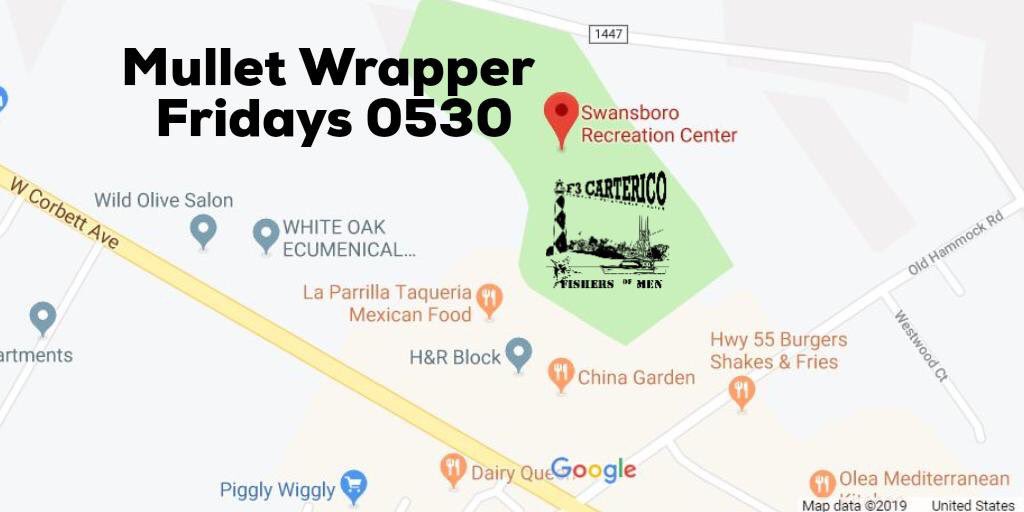F3Botched's tweet image. YHC is pumped to Guest Q for @F3cartericowest/@f3carterico tomorrow at the #mulletwrapper.  HS 0530 Swansboro Municipal Park. SYITG!