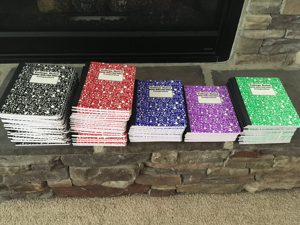 smrbelmar's tweet image. Math journals ready to go! Thank you @CindyAppleby1 for 2 of the most influential #StevensonSTEM courses. I’m excited to apply what you taught me about #mathliteracy &amp;amp; help my algebra &amp;amp; geometry students read, write, and think like mathematicians with a #GrowthMindset this year!