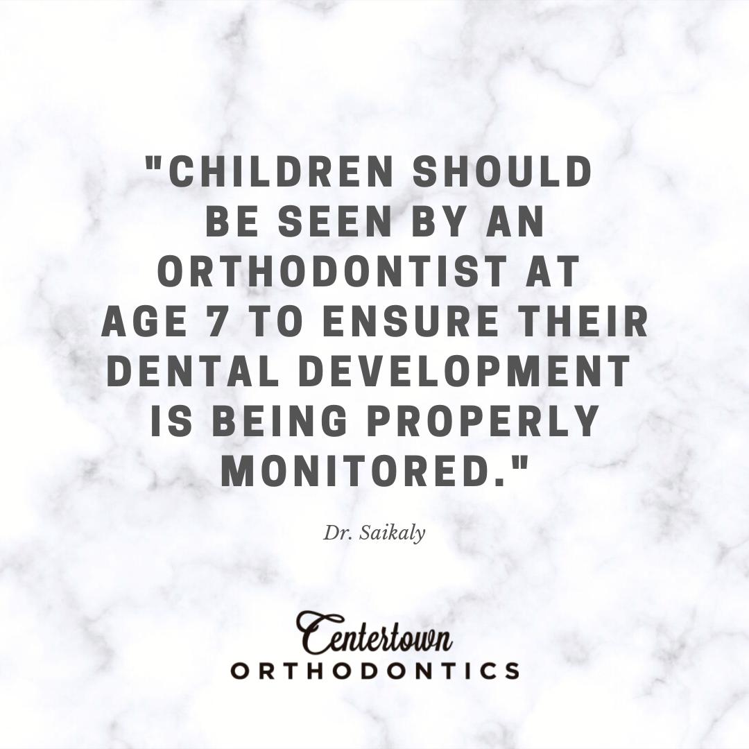 CentertownOrtho's tweet photo. Dr. Saikaly recommends that children start seeing an orthodontist at age 7 to ensure dental development is being properly monitored. No referral required, contact us for details and set-up an appointment!

https://t.co/FnG9zeDxuV https://t.co/3otQKQGAlo