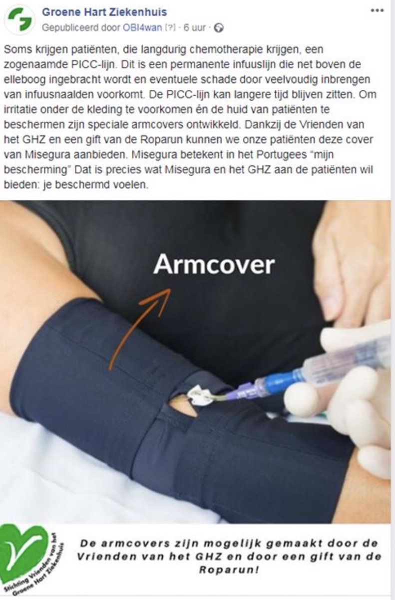 We zijn er trots op dat de stichting Groene Hart Ziekenhuis samen met de oncologie afdeling gekozen heeft voor onze PICC-lijn covers! Het was een eer om aan deze opdracht te werken. 
#picclijn #piccline #picc #chemo #infuus #ivtherapie