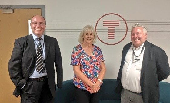 RuthJonesLabour's tweet photo. Fantastic to meet Rob Holmes and Robert Gravelle from @transport_wales to discuss #GracesSign and other accessibility matters in #Newport and across #Wales. https://t.co/B7bevHOzmp