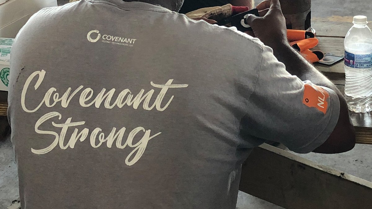 CovenantTesting's tweet photo. #CovenantCares paid a visit to our North Louisiana Safety Meeting this morning. We are #CovenantStrong in #NLA and have a great team delivering oilfield excellence day in and day out. #CovenantSafety #BrothersKeeper https://t.co/Y2YTXyTVLN
