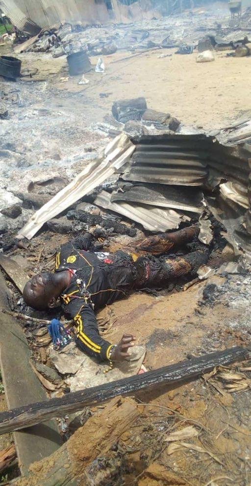 Fonki16686331's tweet photo. Ongoing GENOCIDE AND ETHNIC CLEANSING IN SOUTHERN CAMEROONS #AMBAZONIA is this the cost civilians have to pay for freedom?@hrw @POTUS @CNN @AJEnglish @PaulKagame @Oprah @Bundestag Hundreds of villages and food stuff burnt schools burnt. Old women tortured raped Help stop @UN now! https://t.co/FmzfA8DMmI