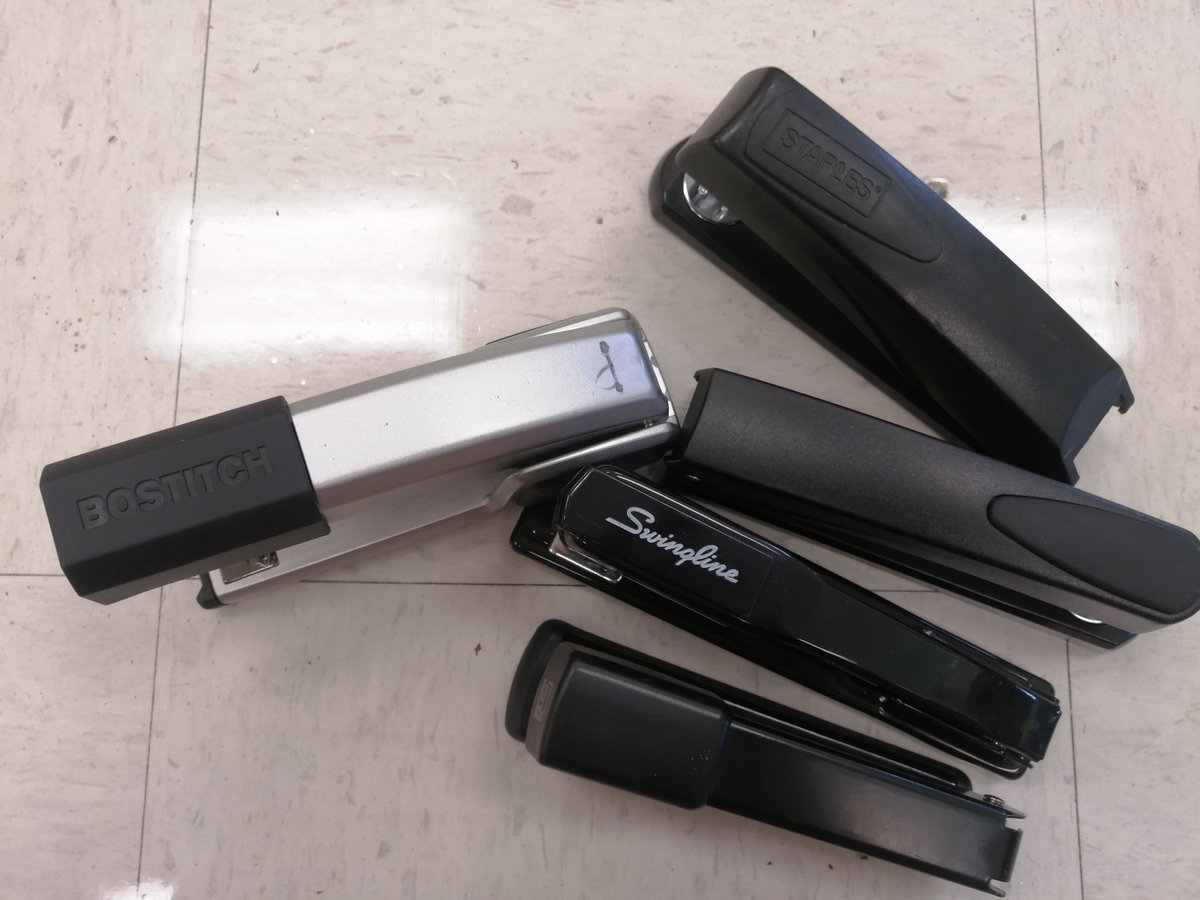 KatieP1120's tweet photo. In today's episode of #lifeofateacher, enter staplers, broken/jammed. I'm not a staple fiend. I don't commit staple homicide. It doesn't matter the brand. I don't understand. Why do they always break? ππππ
@Staples
@swingline
@BostitchOffice
#helpateacher
#jamproof
#TEACHers https://t.co/UQld4F1NNJ