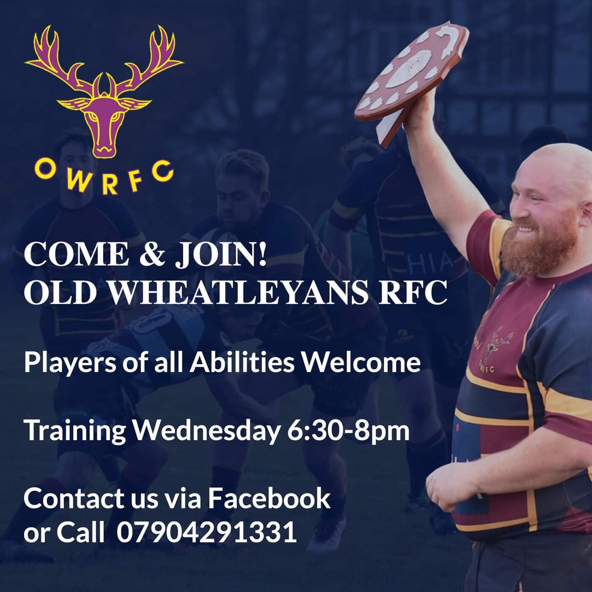 oldwheatleyans's tweet photo. Looking at playing rugby at a friendly, family orientated and quality rugby club in #Coventry &amp; #Warwickshire then come and join @oldwheatleyans!
Training is on Weds at 630pm. 
Get in touch.
#grassrootsrugby #getbackplaying #putyourbootson #rugby #rugbyunion #rfu @CoventryUniRFC https://t.co/CTrdIH3zIp
