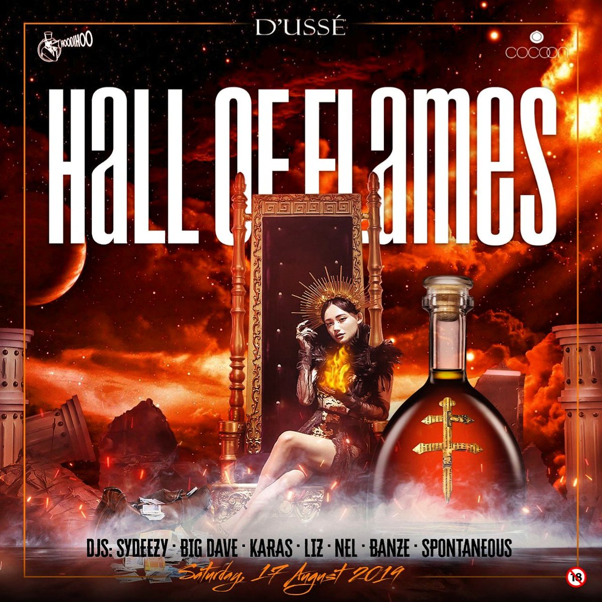 Hoodihoo_ent's tweet photo. Its gonna get hot up in @cocoonloungejhb this Saturday  #HALLOFFLAMES https://t.co/WpqQrmmDGN