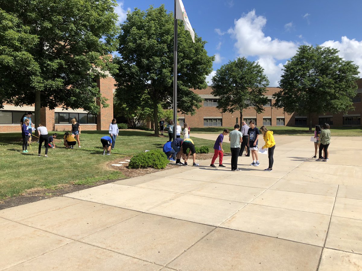 I may have moved back to elementary land but being able to head outside and see algebra students completing real life shadow problems makes me very happy! Just one of the many joys of working in a PK-8 building! <a href="/WestfieldWolves/">WCS</a> #cusd300 #realworldmath