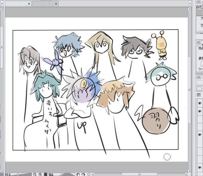 眠かったからといってキャラ配置だけして何の役にも立たんものを描き残した昨日の自分許さん.. 