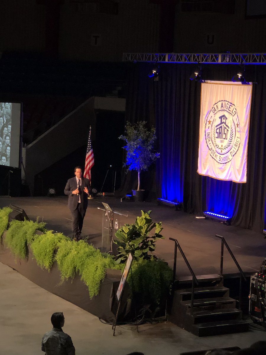 SAISD convocation 2019-20! Create a culture in your school so that students want to come back!!  Nothing great can be achieved without enthusiasm! #gcouros #EngageSanAngelo