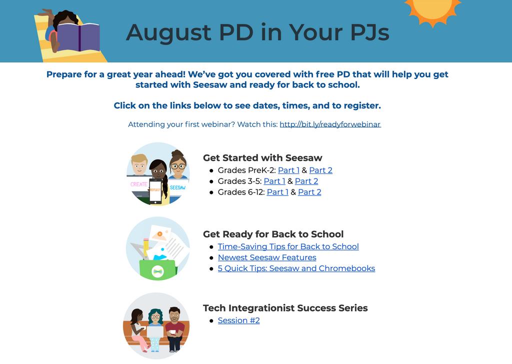 Seesaw's tweet photo. Hundreds of teachers have joined us for our Getting Started webinars this month! They're loving that it's hands on and goes step by step.

Know someone who'd love the Getting Started webinar? Tag them! 👇 It's not too late to register for our upcoming sessions. https://t.co/v6tHqdSoG3