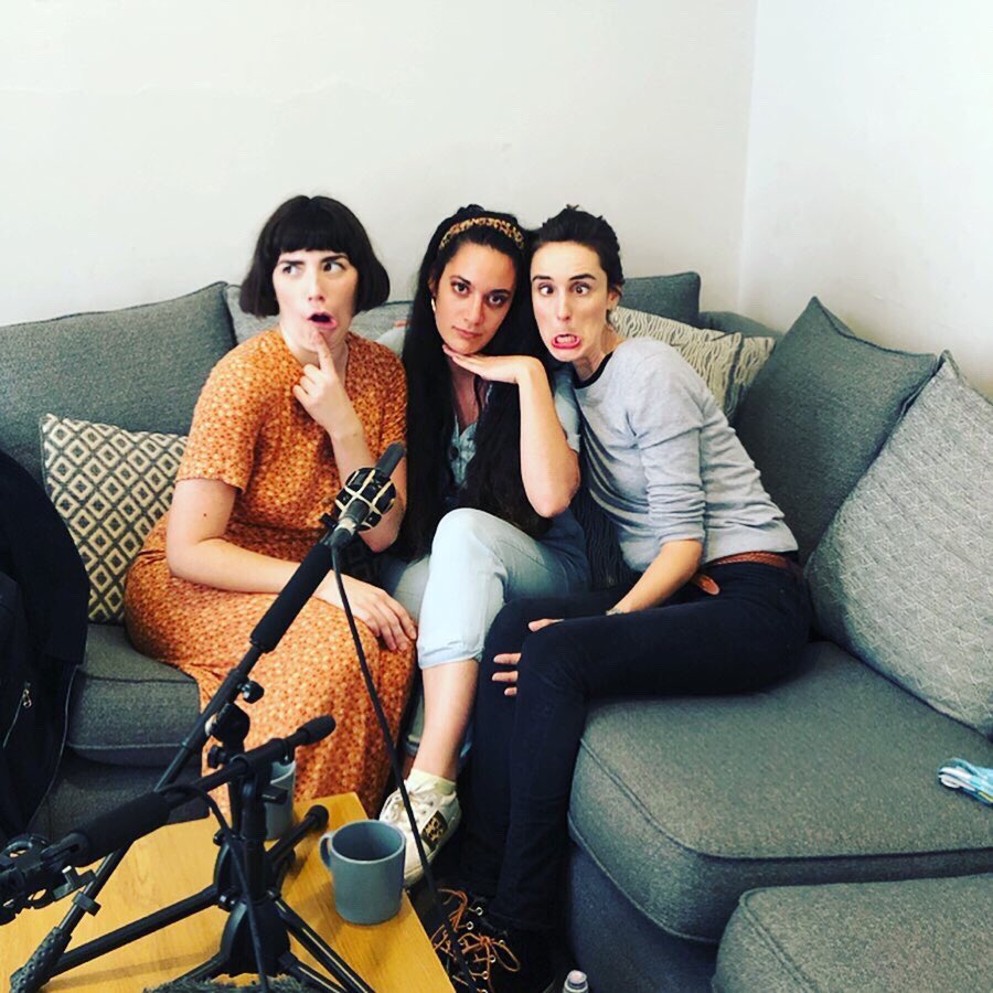 AlgorithmsPlay's tweet photo. Lovely talking to @spotlightuk yesterday about #ALGORITHMSplay & working as a solo writer-performer. These two (@KatieGuicciardi of @FoxPlayUK & @izzykabban of @SpeakUpCogs LOVE (watching madness)) were EXCELLENT company - catch theirs shows at #EdFringe https://t.co/j4KGMTURTs