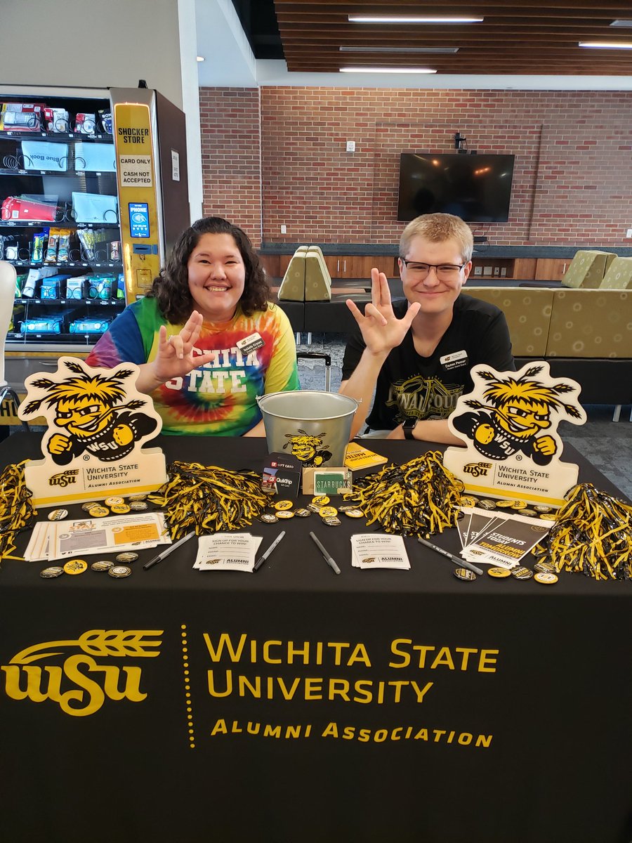 ShockerSTAT's tweet photo. New students come check our table out in Shocker Hall Building A! We have information about STAT as well as a raffle to enter and win a gift card to QT or Starbucks! https://t.co/llb1tzhEdK