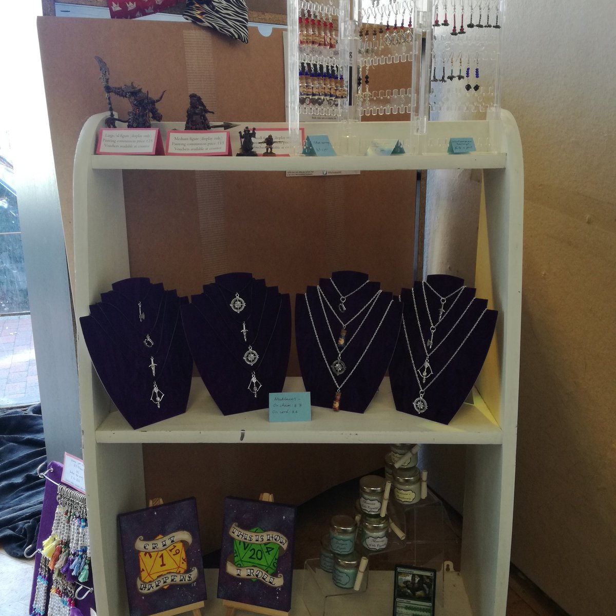 facemporium's tweet photo. Look at all the lovely new goodies @TheFrankreich92 has put on her shelves! #supportlocalartists #supportsmallbusinesses #localgamingstore #handmade https://t.co/8CTREaGFqm