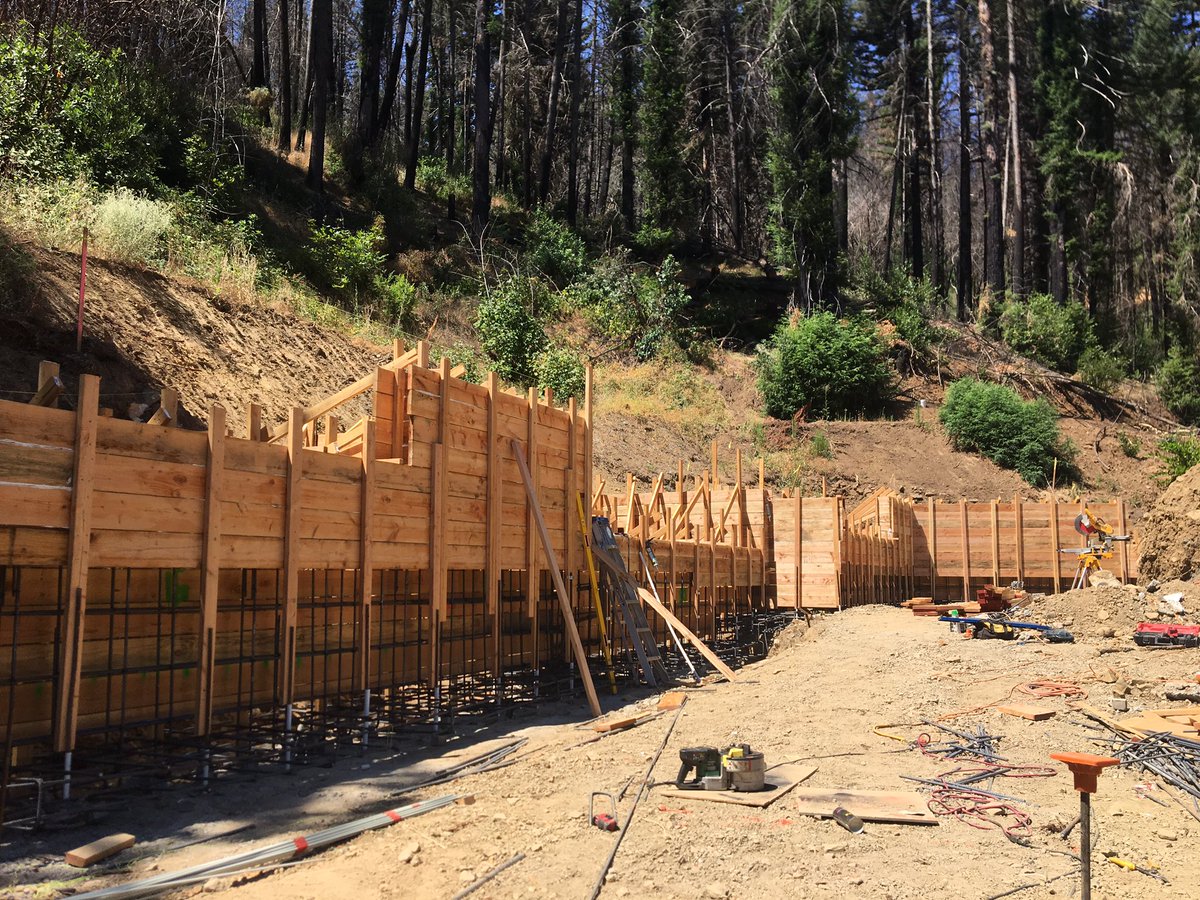 Site visit to see formwork for back wall of #Napa #mtveeder house construction #hills