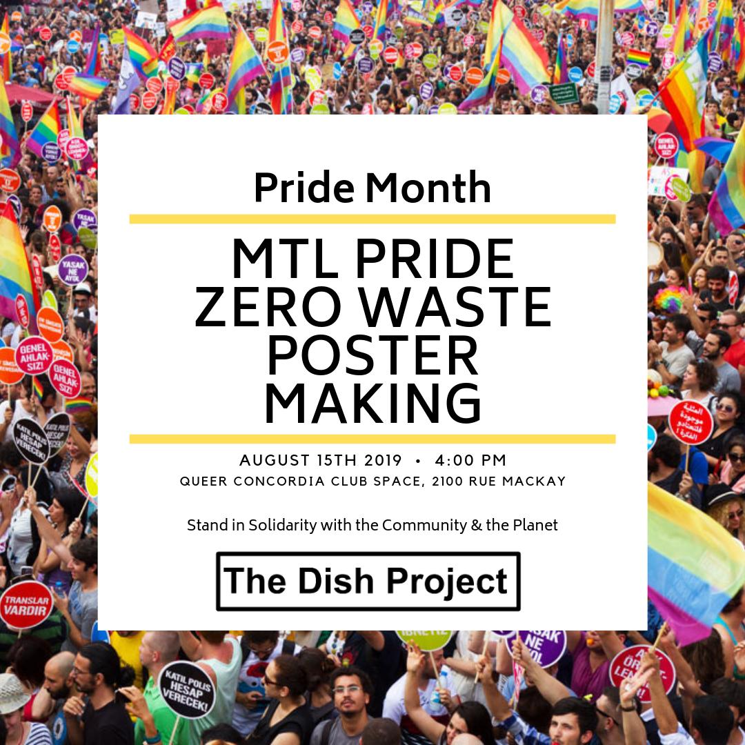 Today's the day! Come to Queer Concordia's Club Space to make radical posters out of recycled materials for Pride with us 🏳️‍🌈. There will be food and music to hype you up for the fabulous march this Sunday 😘 #pride #zerowaste #lovelislove #sustainability