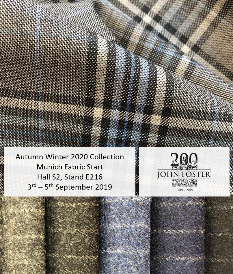 johnfoster1819's tweet photo. Our luxurious #AutumnWinter 2020/21 cloth collection is showcasing @munichfabricstart 3-5th Sep, Hall S2, Stand E216.
To see our full range book an appointment with our sales team tel: +44 (0)1274 655900, email: sales@john-foster.co.uk
#johnfoster #johnfoster1819 #jf200th https://t.co/JqQ4Z7cALI