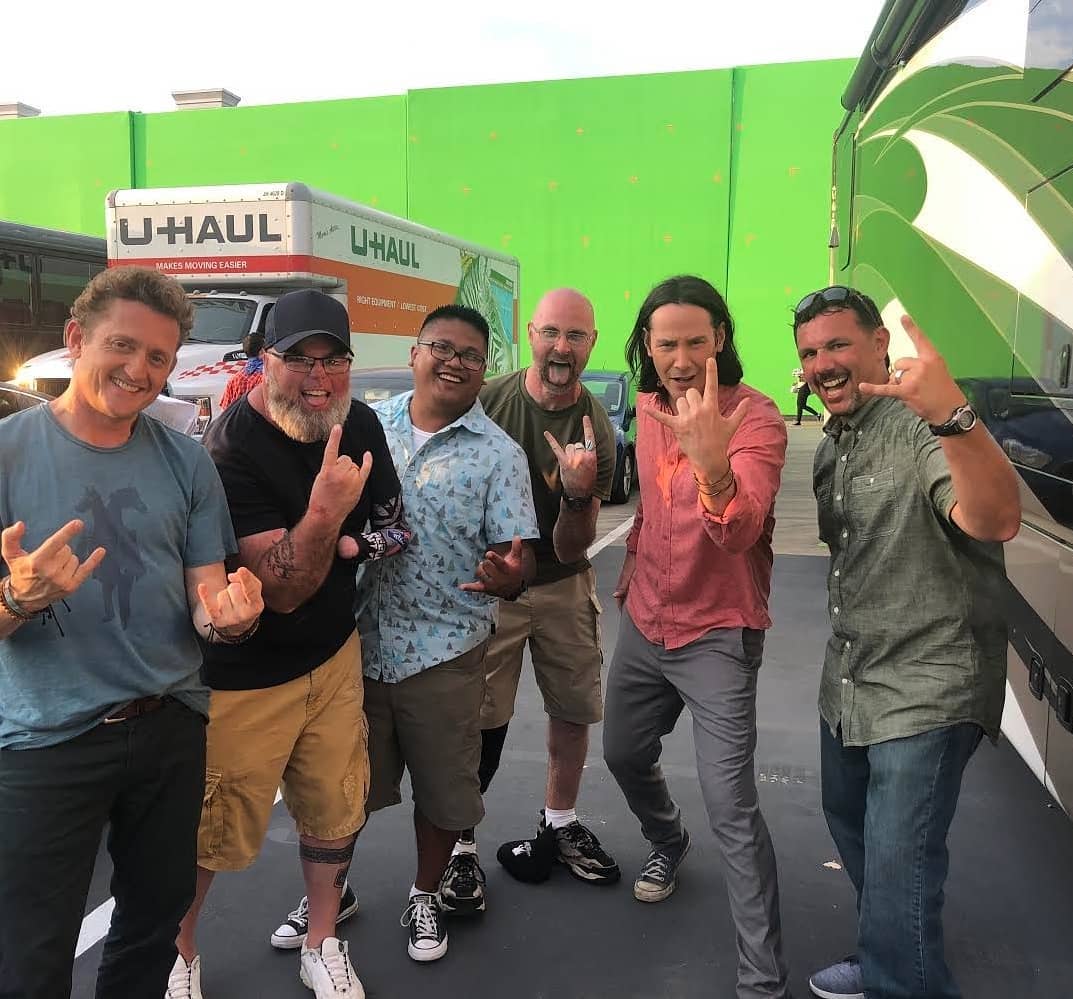 Check out these EXCELLENT photos of our HFOT Veterans on the set of #billandted3 with stars Keanu Reeves and Alex Winter. Thank you to writer and producer, Ed Solomon of the Bill and Ted movies for giving our Veteran’s this wonderful opportunity to be extras! 📸 homesforourtroops