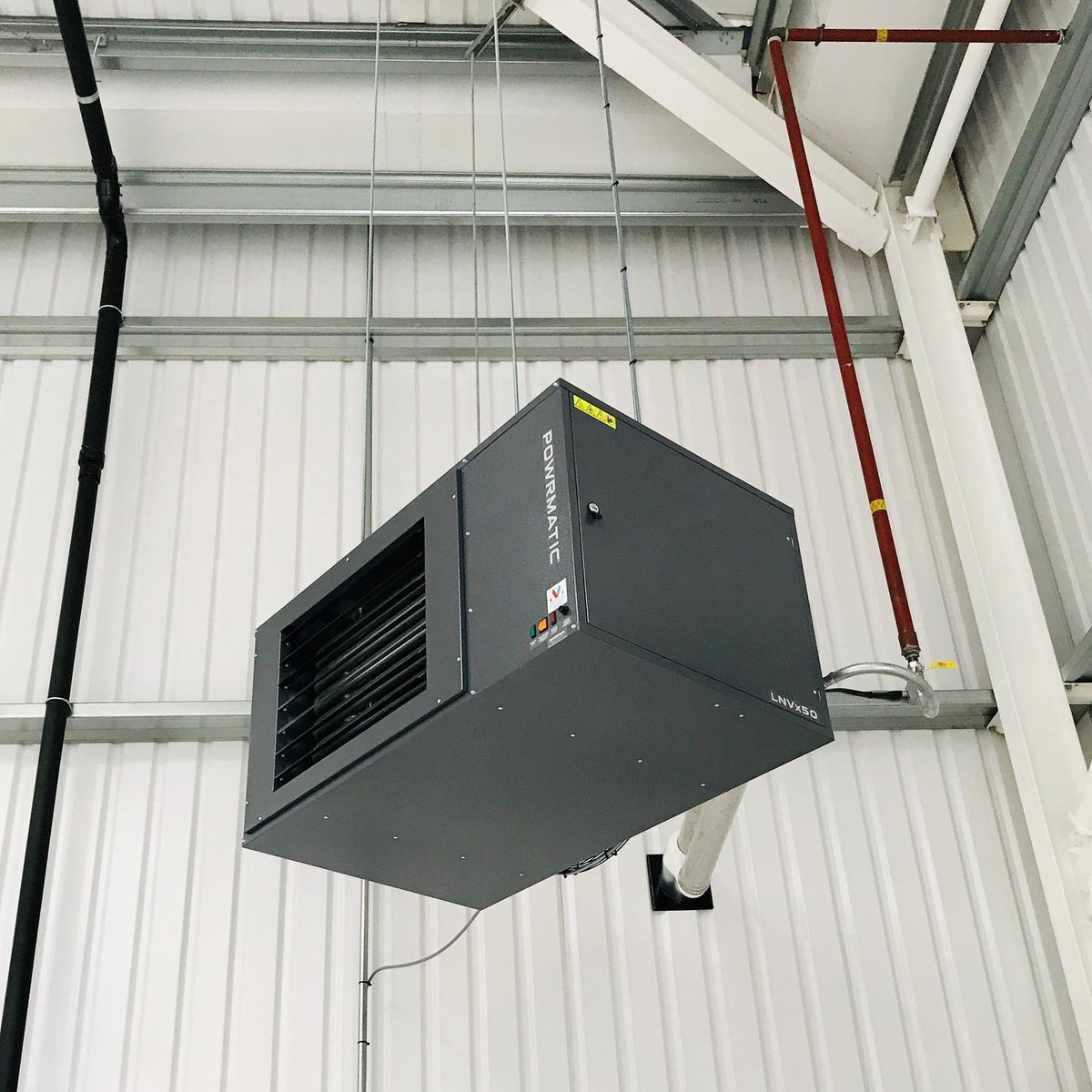 CKServices1990's tweet photo. Installation of a new heater and destratification fans in a new build factory by our engineers @powrmatic #industrialheating #warmairheating #spaceheating https://t.co/6z8KbMCKRK