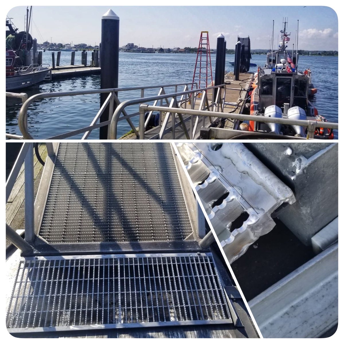 DoubleDay305's tweet photo. @DoubleDay305 DoubleDay #Engineering successfully completes contract at #PointJudith Coast Guard base, RI. Job included connecting aluminum transition plate to gangway. 
Call us for your #engineering needs.  We'll get the job done.
305 209-2396 S.FL / 407 710-6677 Central FL https://t.co/6c45FH783H