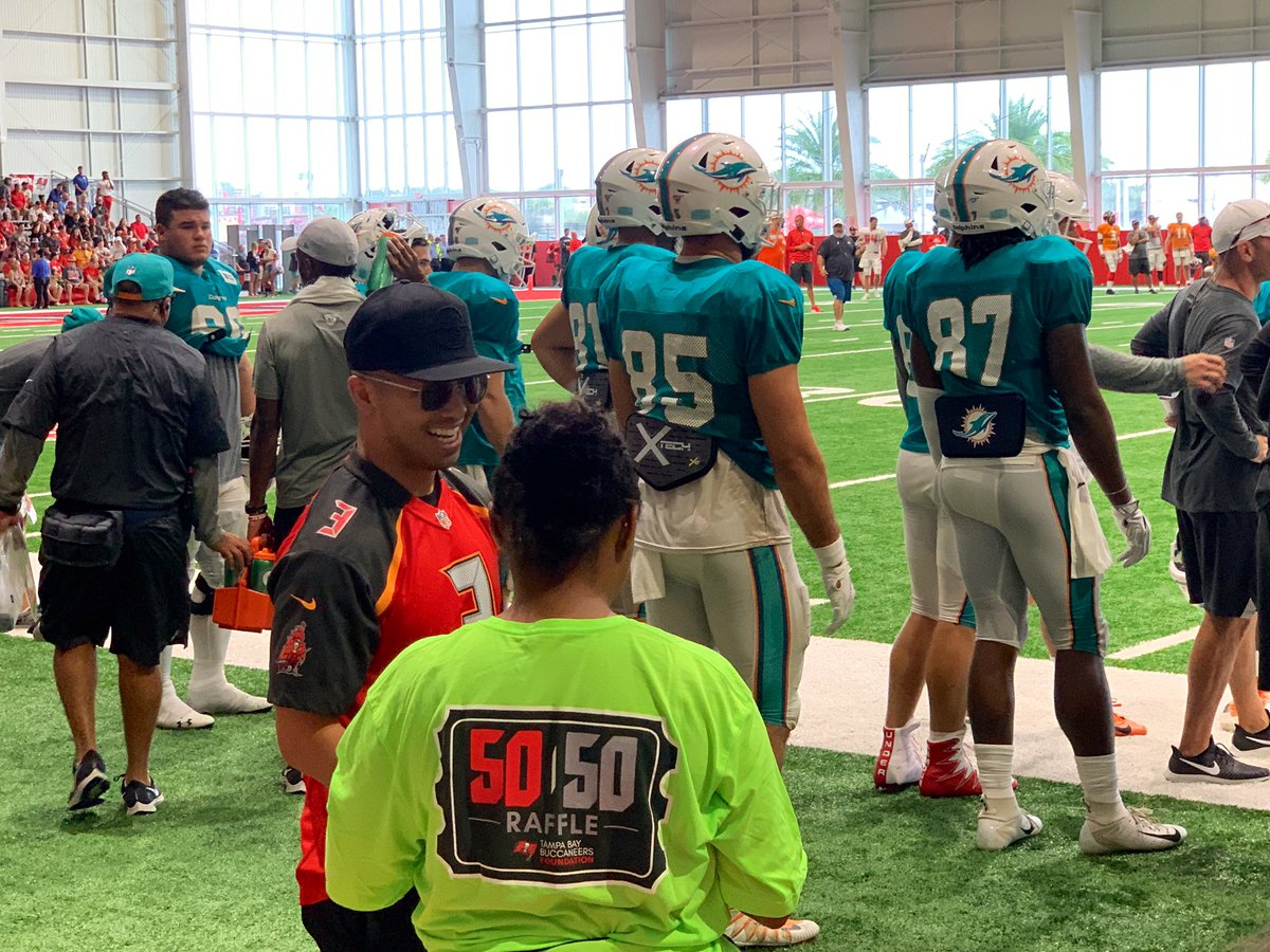 The @HardRockGuys team scouting at the Tampa Bay Buccaneers &amp; Miami Dolphin’s Training Camp. Thank you to <a href="/TitusONeilWWE/">Titus O'Neil</a> and #BackToSchoolBash for the Invite.