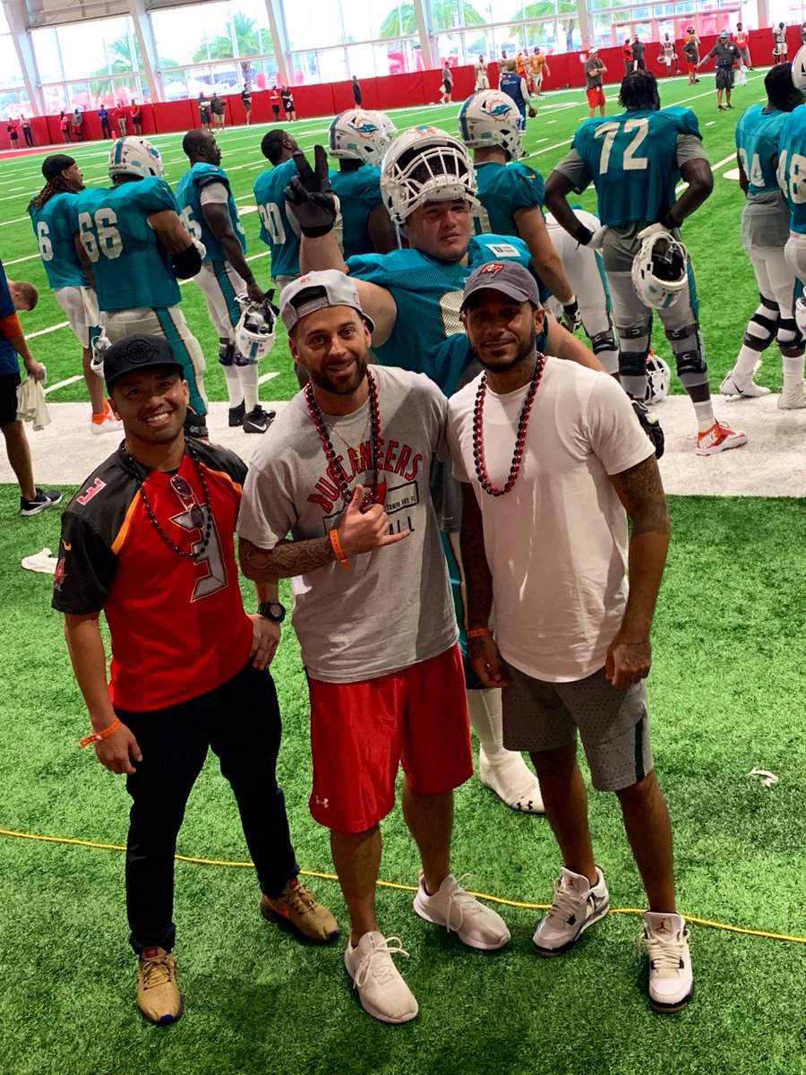 paulphantastic's tweet photo. The @HardRockGuys team scouting at the Tampa Bay Buccaneers &amp; Miami Dolphin’s Training Camp. Thank you to @TitusONeilWWE and #BackToSchoolBash for the Invite. https://t.co/hNW8iZDdHz
