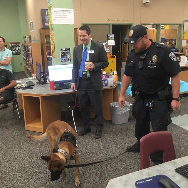 Wieland_PFISD's tweet photo. Leroy came to visit #wielandes this morning! So grateful to our PfISD Student Resource Officers for keeping us safe! #pfirstday #passionatelyserving https://t.co/TD0swMBlWL https://t.co/YsozzX8nwg https://t.co/gAq3HGmEGs
