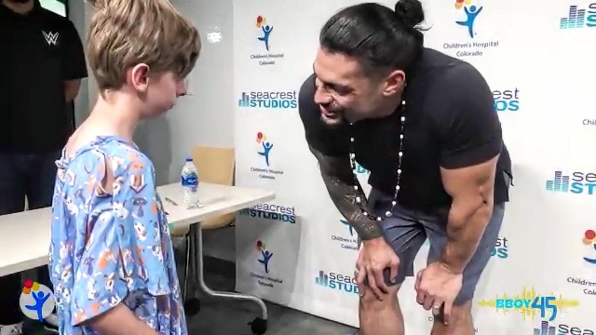 SFR_RR_inspired's tweet photo. The best inspiration & motivation🙌, @WWERomanReigns keeps sharing his strength & compassion with the world. #RomanReigns at children's hospital in Colorado, back in June.
#SeacrestStudios #BBoy45 #RomanEmpire
Video Captures, Credit the video to Ryan Seacrest Foundation/YouTube. https://t.co/yG9js8l5cQ