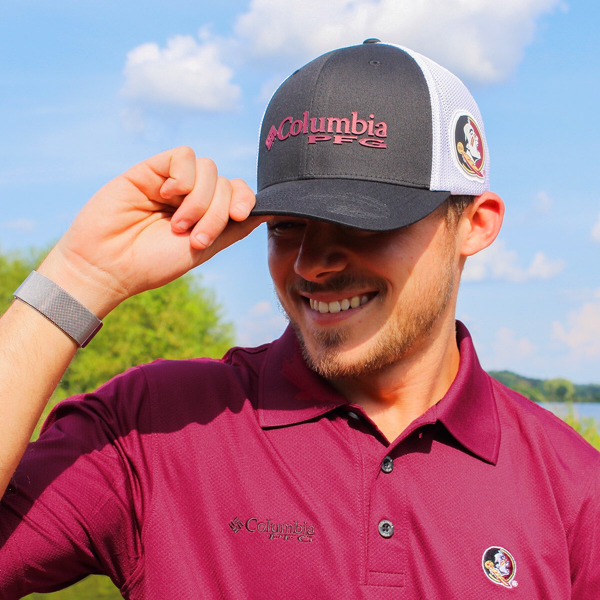 FSU x Columbia PFG hats, boonies 