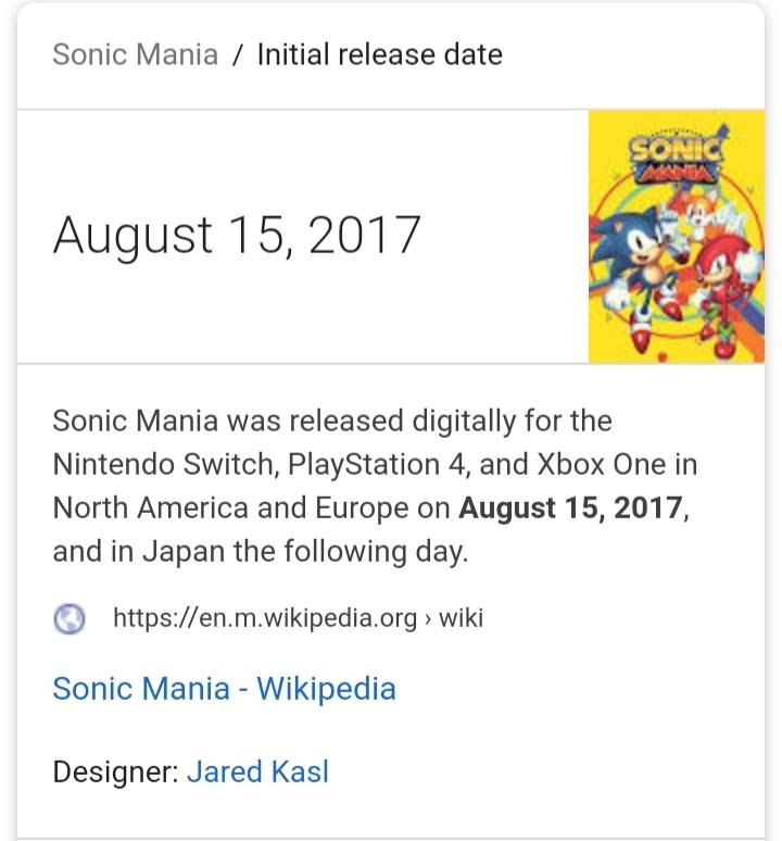 Sonic Mania, Wiki Sonic Mania