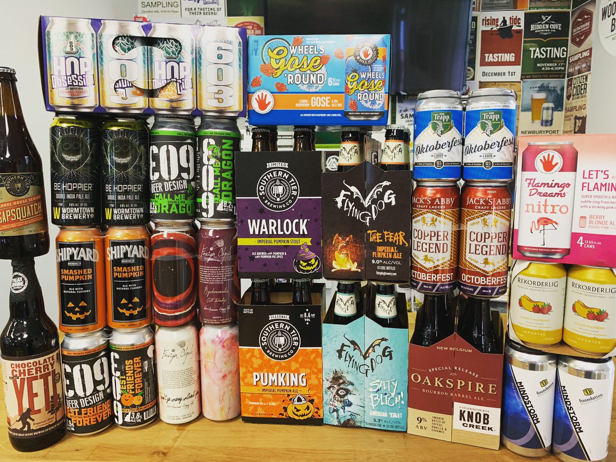 thepackienh's tweet photo. Go ahead and hate on the pumpkin, it’s here, so deal with it.
.
.
.
#southerntier #greatdividebrewing #603brewery #wormtown #shipyardbrewing #foreignobjectsbeer #lefthandbrewing #flyingdog #vontrapp #jacksabby #newbelgium #knobcreek #foundationbrewing #pumpkinseason #pumking https://t.co/TCNDvc5IEY