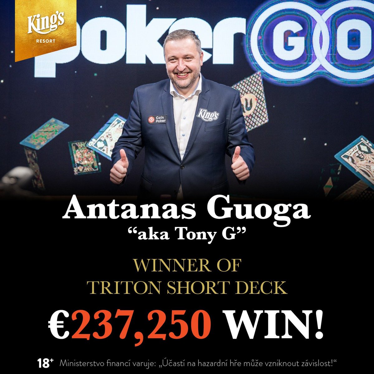 King S Resort A Twitter Announcement Of The Winner Congratulations To Tony G From Lithuania Who Has Won The Triton Short Deck Event And Took Home 237 250 Be The Next