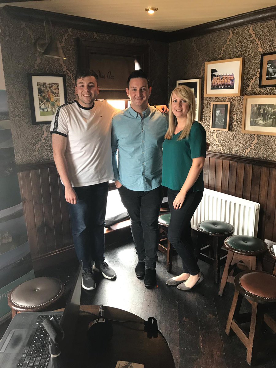 ThisisiRadio's tweet photo. #TheLift got to meet the 'real' Daniel O'Donnell... Almost. @GaryGambleShow who popped into talk to Dave and Fionnuala in The Wee Bar.😍🤣#iGoHome https://t.co/rF5ZvPSHgw