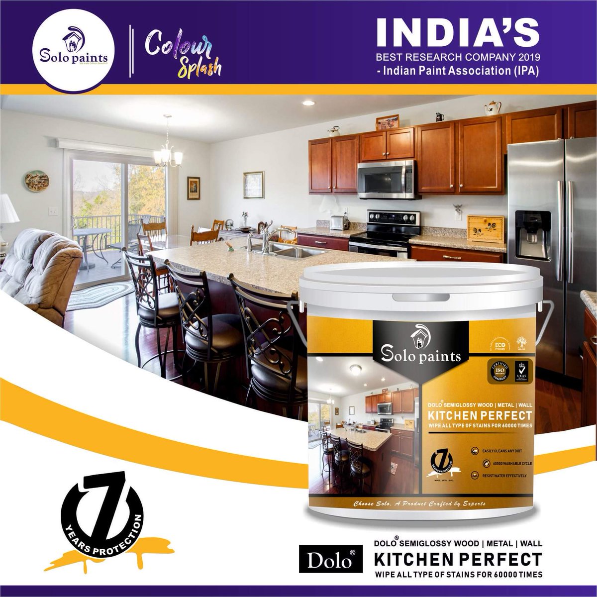 solopaints's tweet photo. Now say bye bye to Tiles. Yes, get rid of tiles in kitchen.
We are excited to launch India's first and only paint for kitchen DOLO® KITCHEN PERFECT. You can get rid of all stains in kitchen by wiping your walls for 60000 times. #kitchen #solopaints https://t.co/hHees2JHIF
