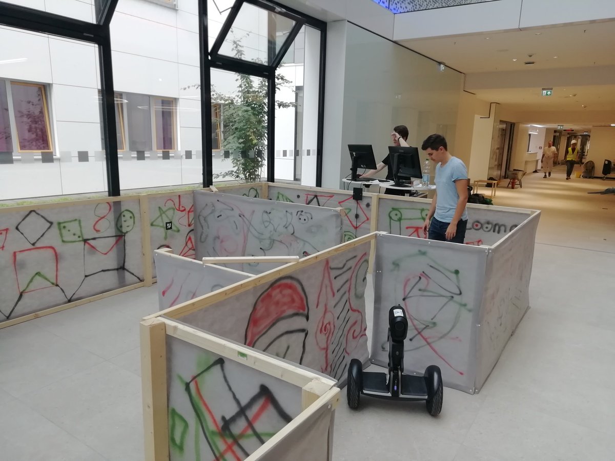 rottmann_nils's tweet photo. The setup for tomorrow is completed. Take a look at the first prototype of our #MIRANA assistant. It will be presented at the opening of the new #UKSH building in Kiel, Germany.
#ROS @ROBLuebeck https://t.co/JAxV4gbUly