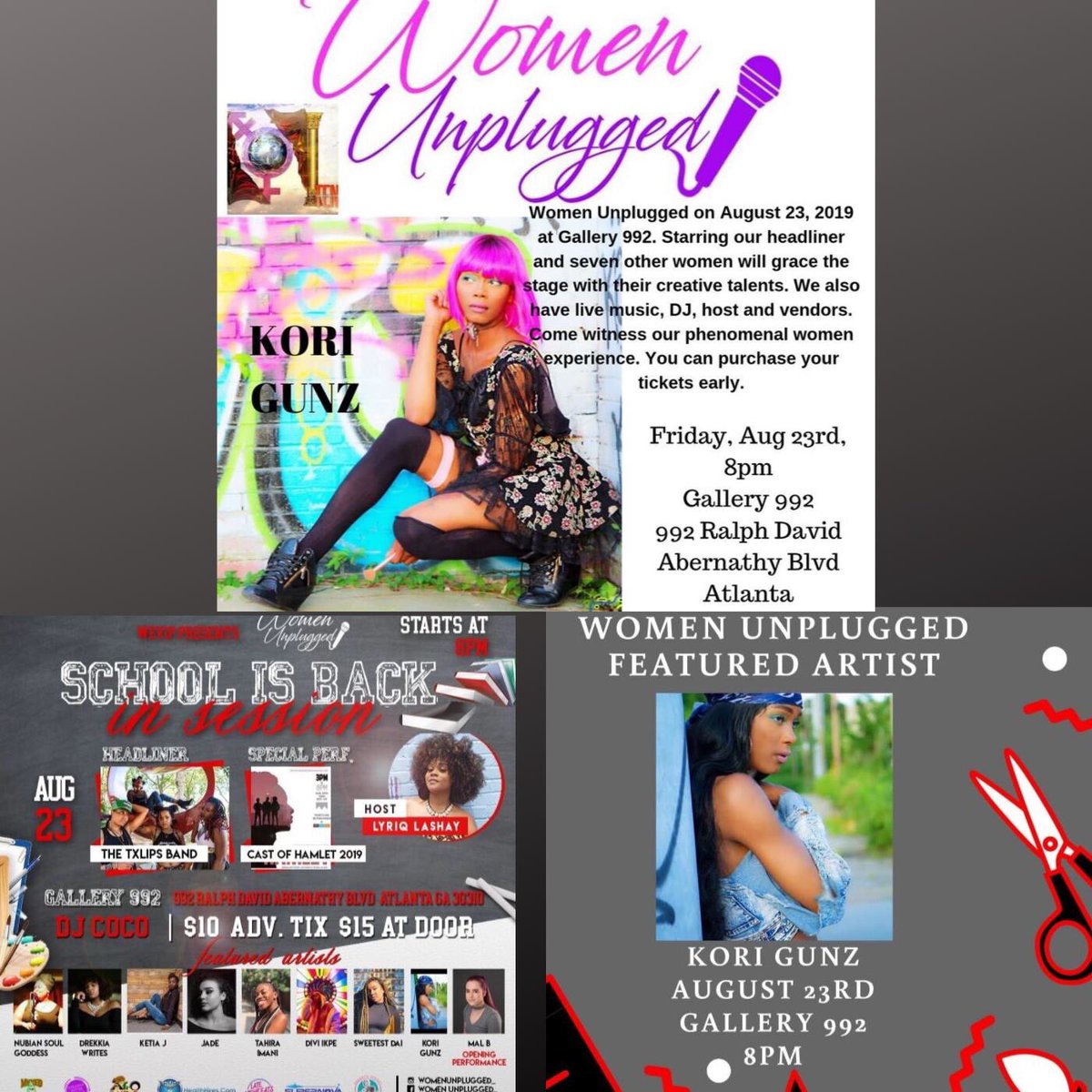 beautybytenatl's tweet photo. We have our first Trans Woman Kori Gunz performing at our show. Women Unplugged is for ALL Women💜💜💜Thank you @transentmusic for sending her to our platformCongratulations Kori Gunz
#transentertainment #therealkorigunz #transartist #transgender #womenunpluggedatl #womeninspirin https://t.co/xo8iwyHVHx