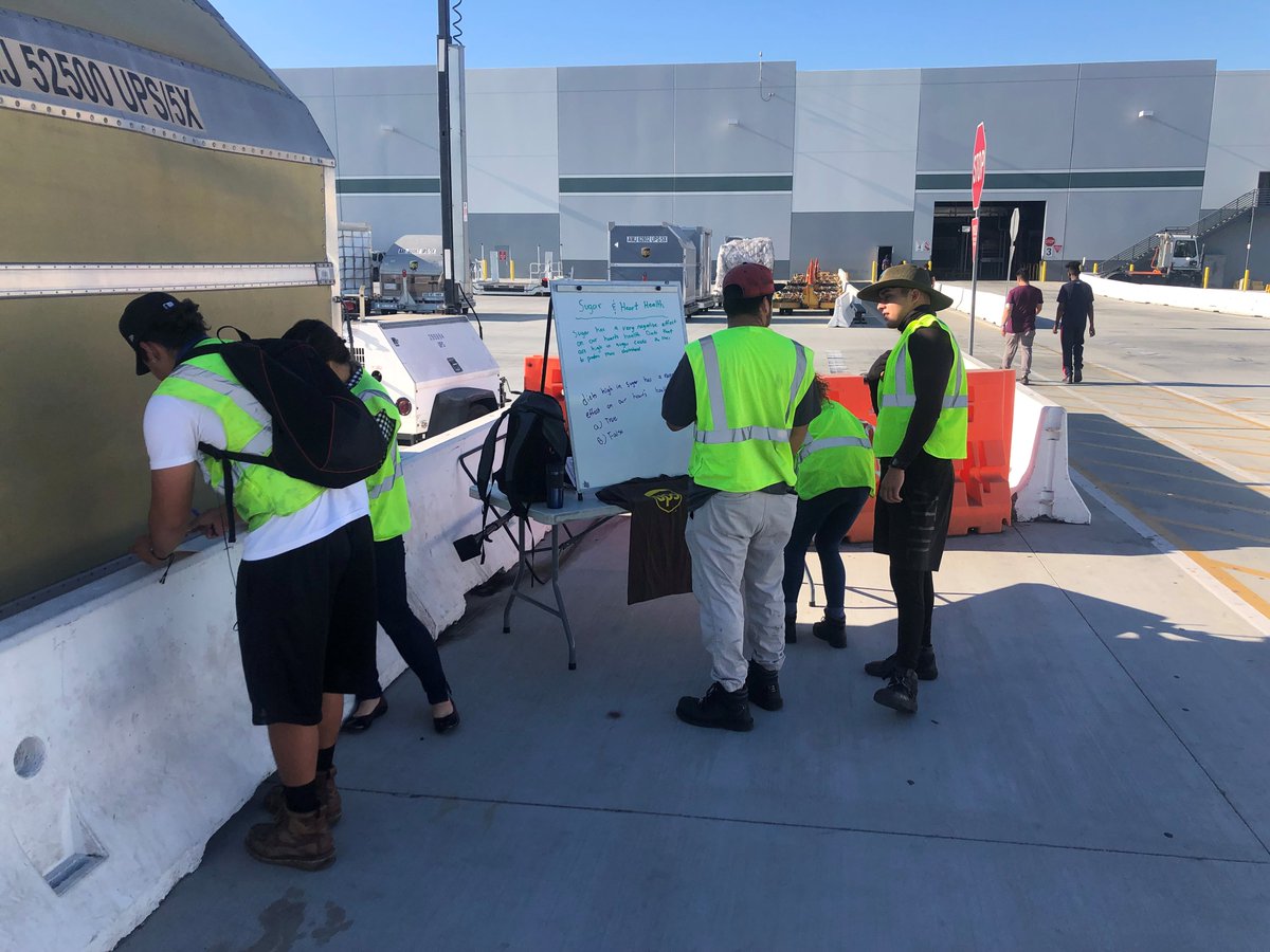 UPS Wellness Demo on preventing heart disease by consuming less sugar because in addition sugar causes high cholesterol